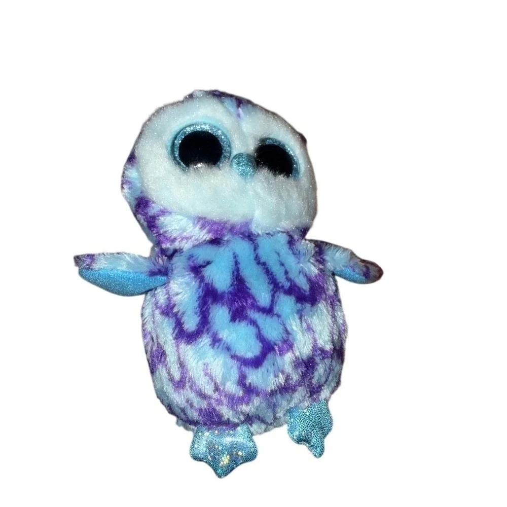 TY Beanie Boos Owl Plush Lot of 4 Multicolor Glitter Eyes Heart collection